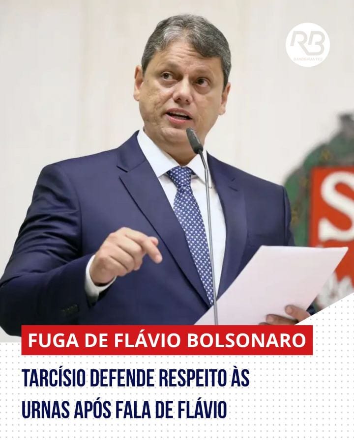 Em nota oficial divulgada após a manifestação pública de Flávio Bolsonaro (PL) nos Estados Unidos, o governador de São P