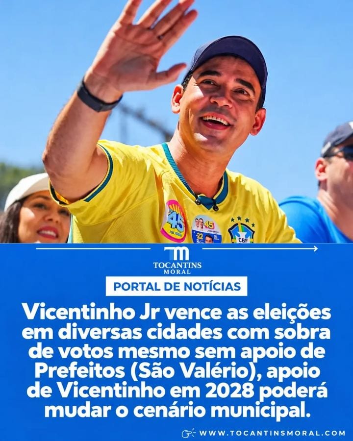 Em São Valério com apoio da vereadora Vicentinho Jr venceu o segundo turno com sobra, e desenho das eleições de 2028 pod