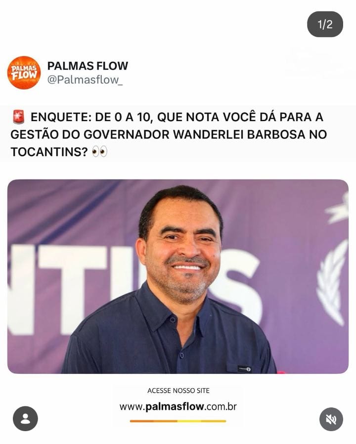 De 0 a 10, como você avalia a gestão do governador Wanderlei Barbosa à frente do Governo do Tocantins?