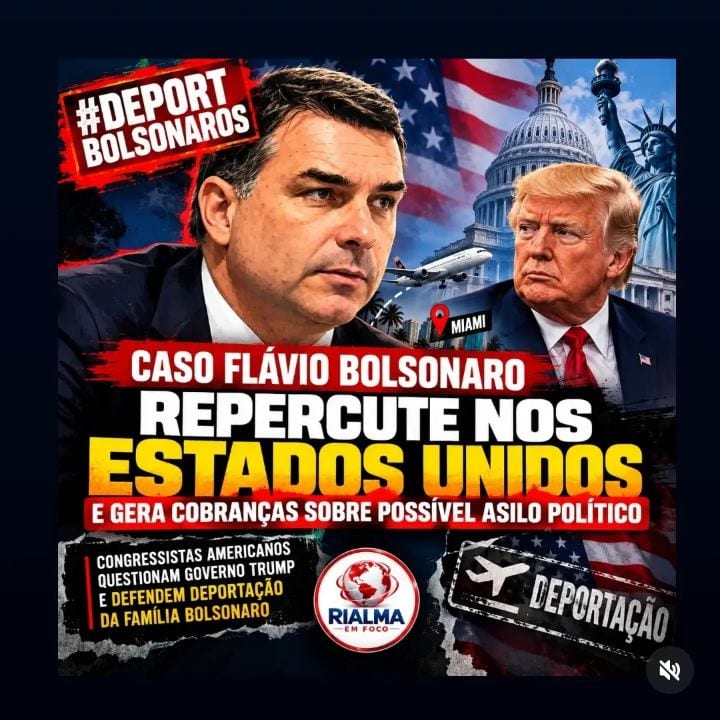 CASO FLÁVIO BOLSONARO REPERCUTE NOS ESTADOS UNIDOS E GERA COBRANÇAS SOBRE POSSÍVEL ASILO POLÍTICO