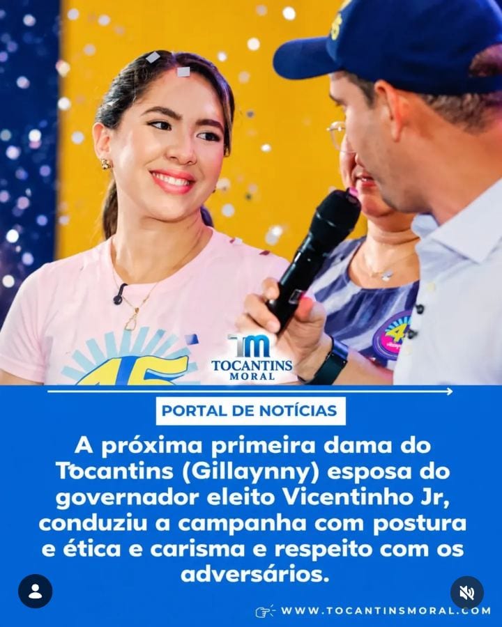 Com respeito com todos (Gil) como é chamada curiosamente por pessoas próximas, esposa do governador eleito Vicentinho Jr