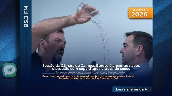 Uma sessão ordinária da Câmara de Vereadores de Campos Borges, no Norte do Rio Grande do Sul, terminou em confusão na no