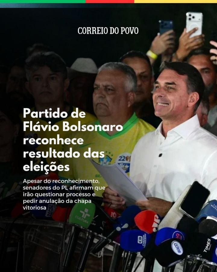 O PL, partido do senador Flávio Bolsonaro, candidato derrotado na disputa presidencial, divulgou nota nesta segunda-feir