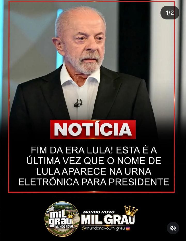 ESTA PODE SER A ÚLTIMA VEZ QUE O NOME DE LULA APARECE NA URNA ELETRÔNICA COMO CANDIDATO À PRESIDÊNCIA!