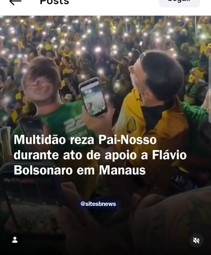 Multidão apoia Flávio Bolsonaro em ato na Ponta Negra, Manaus