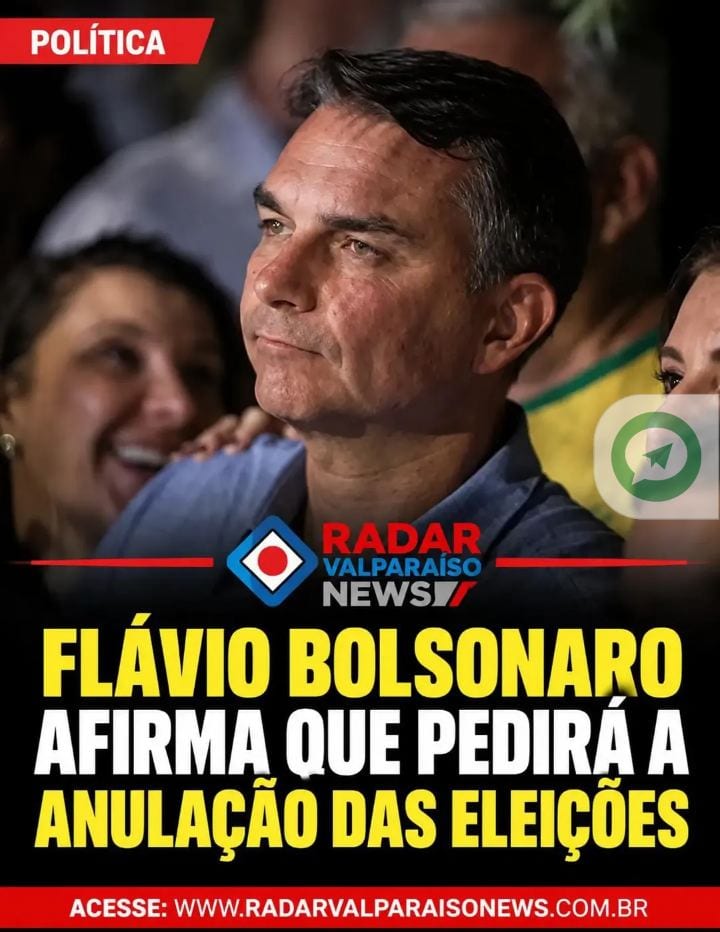 O senador Flávio Bolsonaro (PL) anunciou que pretende pedir a anulação das eleições presidenciais de 2026, após ser derr