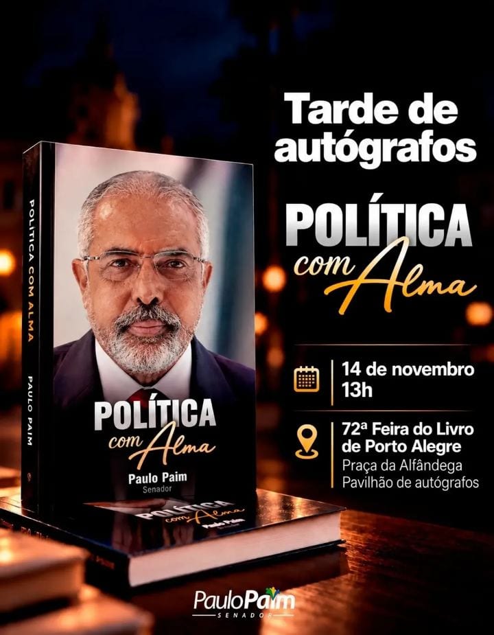 Paim autografa Política com Alma na Feira do Livro de Porto Alegre