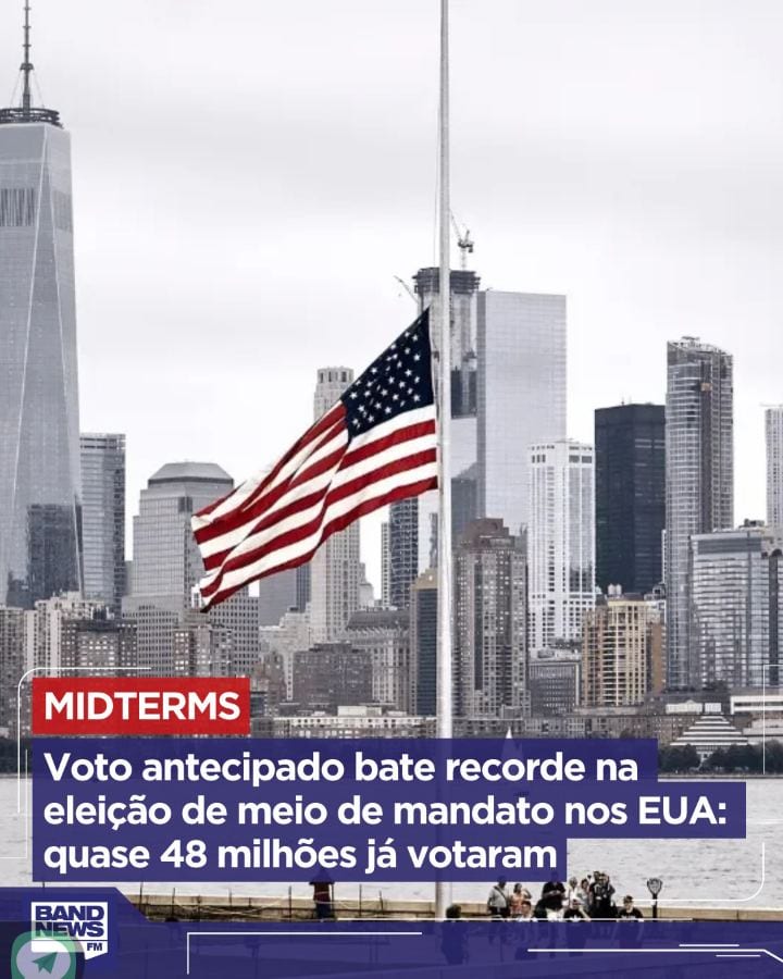 ELEIÇÕES AMERICANAS • A eleição de meio de mandato nos Estados Unidos já bateu um recorde, o número de votos antecipados