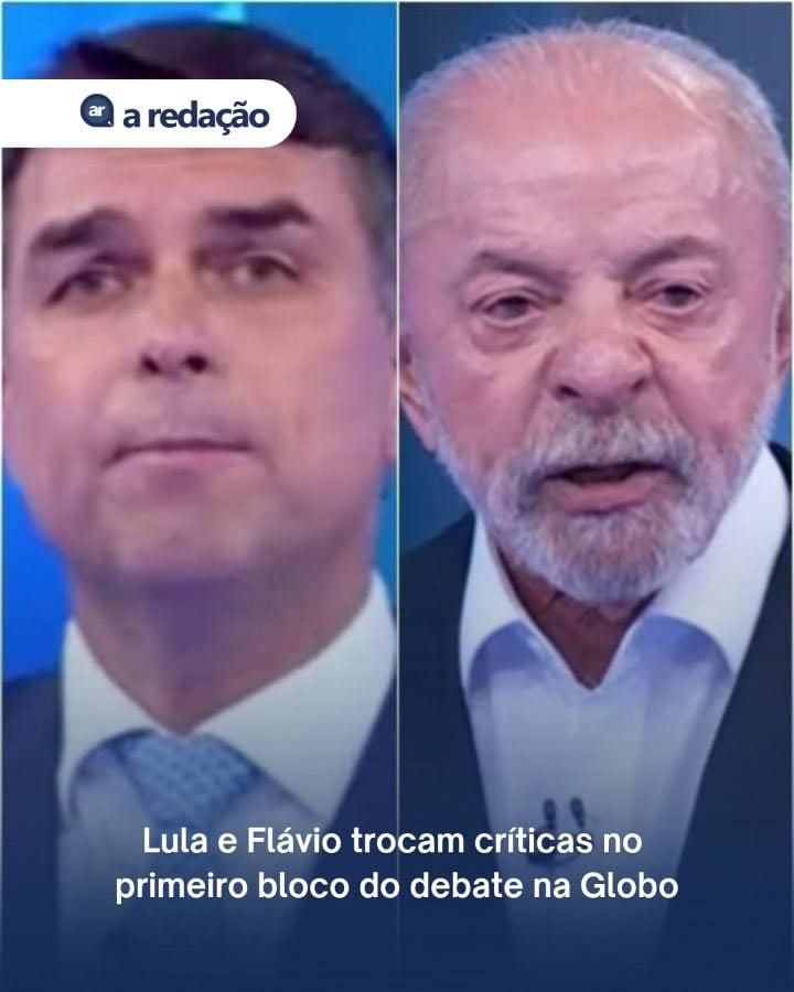 Terminou o primeiro bloco do debate entre os candidatos à Presidência Luiz Inácio Lula da Silva (PT) e Flávio Bolsonaro