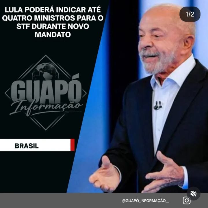 O presidente Luiz Inácio Lula da Silva (PT), reeleito neste domingo (25), poderá indicar até quatro ministros para o Sup