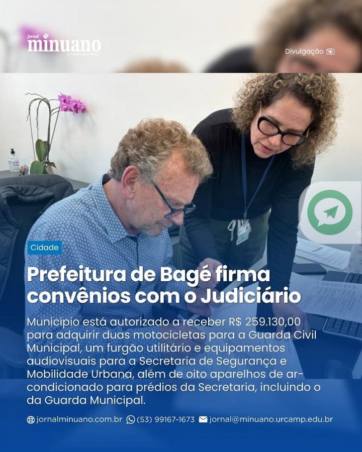 A Prefeitura de Bagé está autorizada a receber R$ 259,1 mil para ampliar a estrutura da segurança municipal.