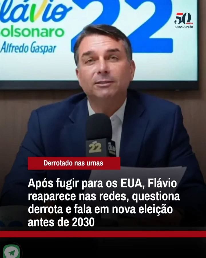 Após fugir do Brasil logo depois da derrota nas urnas, o senador Flávio Bolsonaro (PL) reapareceu nas redes sociais nest