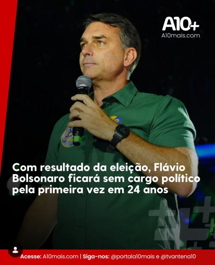 O resultado das eleições de 2026, que confirmou a vitória do presidente Lula (PT), vai deixar Flávio Bolsonaro (PL) sem