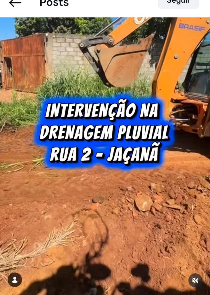 Palmeiras corrige escoamento na Rua 2 do Setor Jaçanã