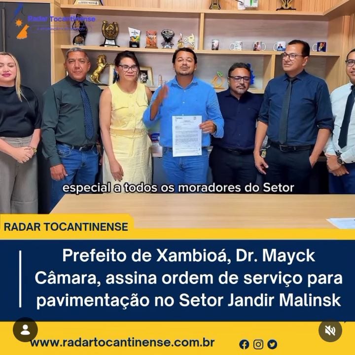 Prefeito de Xambioá assina ordem para pavimentar rua no Jandir Malinsk