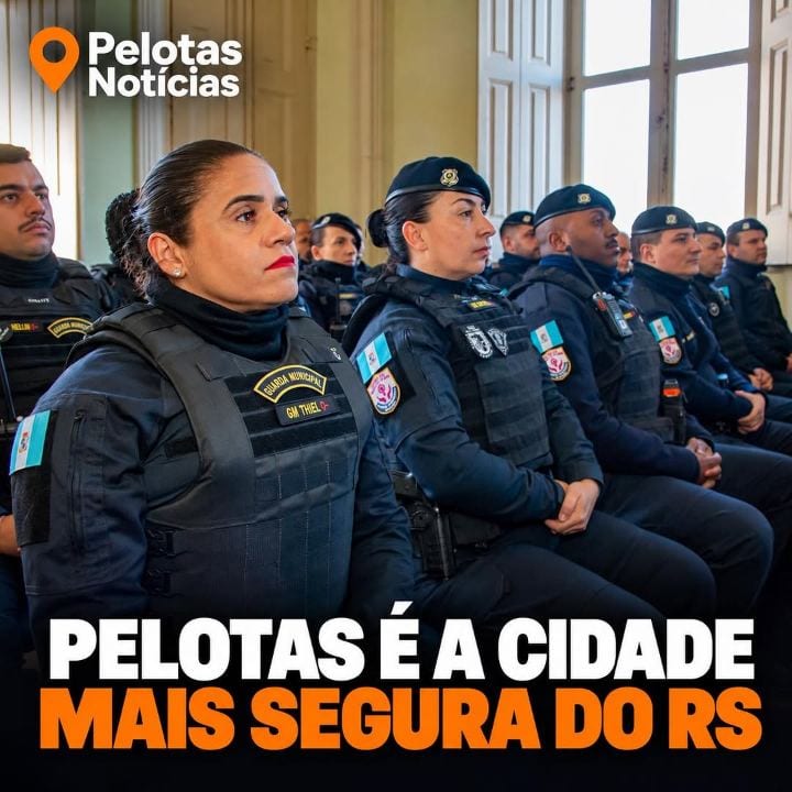 PELOTAS É APONTADA COMO A CIDADE MAIS SEGURA DO RS E OCUPA A 6ª POSIÇÃO NO BRASIL EM RANKING DE 2026