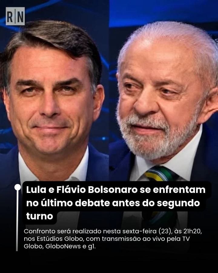 O presidente Luiz Inácio Lula da Silva (PT) e o senador Flávio Bolsonaro (PL) participam nesta sexta-feira (23) do últim