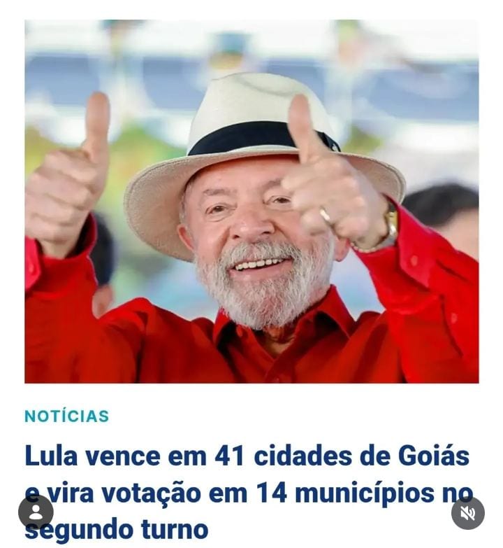 Lula vence em 41 cidades de Goiás - Lula (PT) foi o mais votado em 41 dos 246 municípios goianos no segundo turno da ele