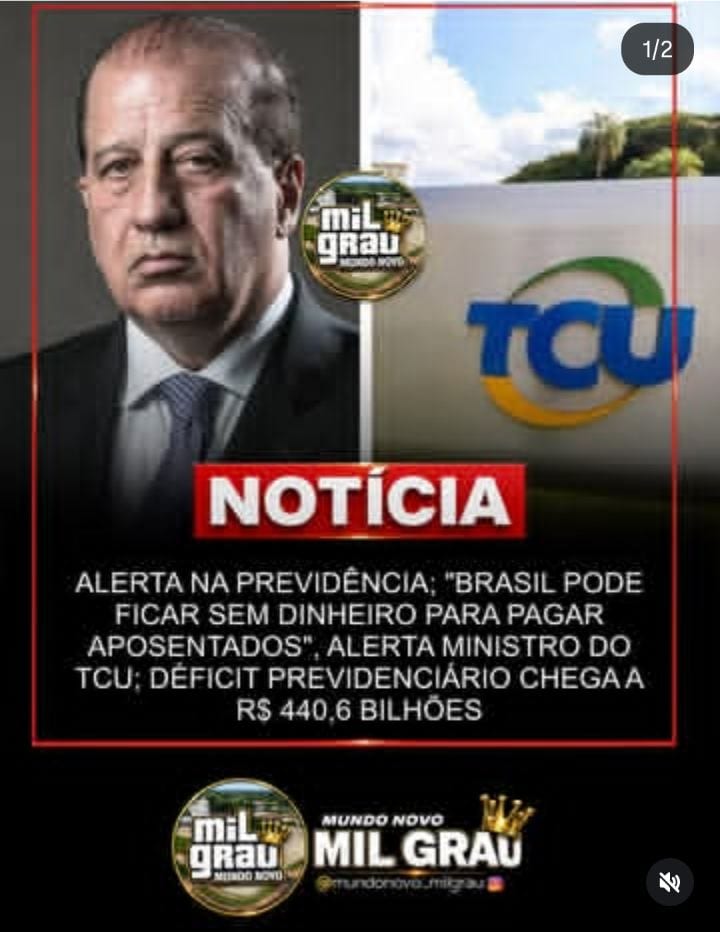 ALERTA NA PREVIDÊNCIA: MINISTRO DO TCU DIZ QUE BRASIL PODE ENFRENTAR DIFICULDADES PARA PAGAR APOSENTADORIAS NO FUTURO