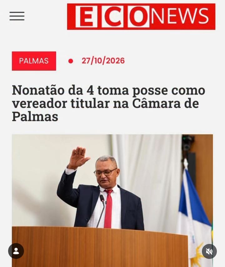 Nonatão da 4 toma posse como vereador titular na Câmara de Palmas