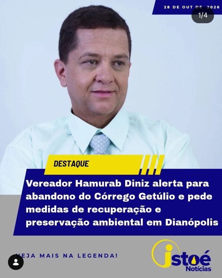 Córrego Getúlio pede socorro: vereador Hamurab Diniz alerta para lixo e poluição em Dianópolis