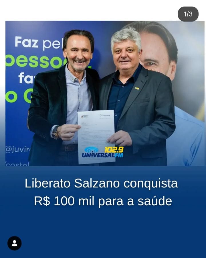 O município de Liberato Salzano conquistou a indicação de R$ 100 mil para investimentos na área da saúde.