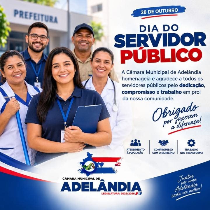 A Câmara Municipal presta sua homenagem a todos os Servidores Públicos, que com dedicação, responsabilidade e compromiss