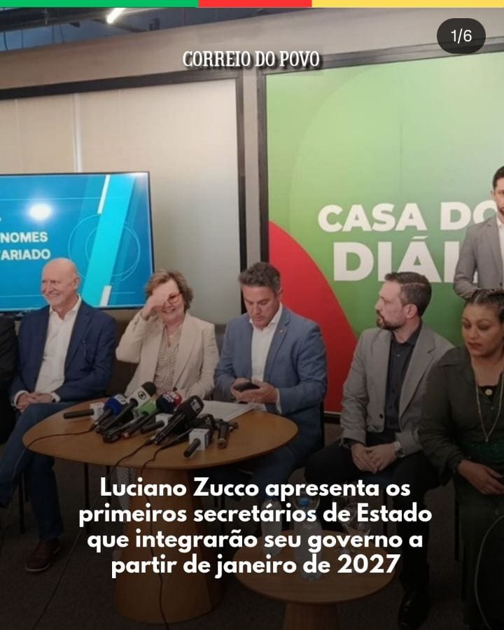 O governador eleito do Rio Grande do Sul, Luciano Zucco (PL), anunciou os cinco primeiros secretários que integrarão seu