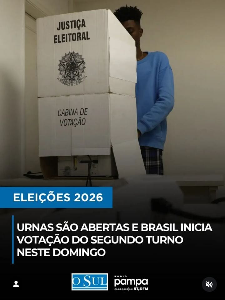 As urnas foram abertas às 8h deste domingo (25) em todo o Brasil para o segundo turno das eleições de 2026.
