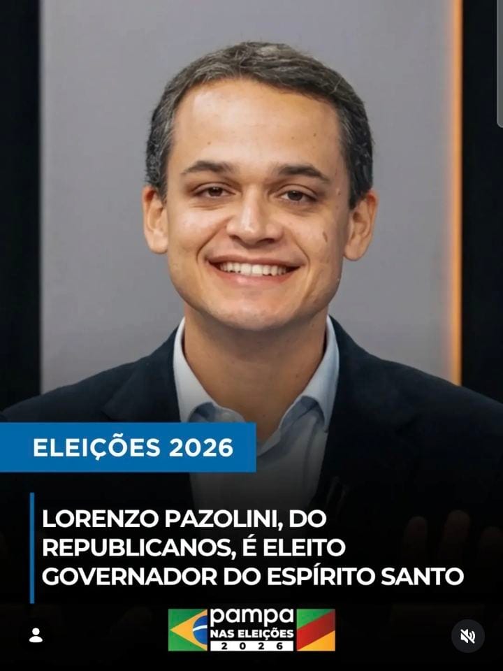 Lorenzo Pazolini, do Republicanos, foi eleito, neste domingo (25), governador do Espírito Santo, no segundo turno das El
