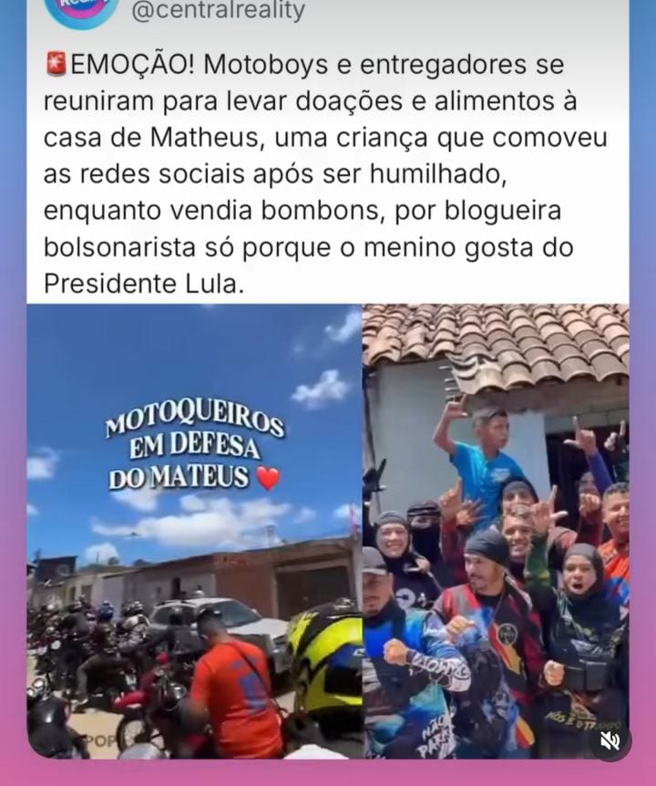 A POLÍTICA NÃO É DESCULPA PRA HUMILHAR UMA CRIANÇA Em Fortaleza, a influenciadora Valéria Diniz filmou um menino que ve