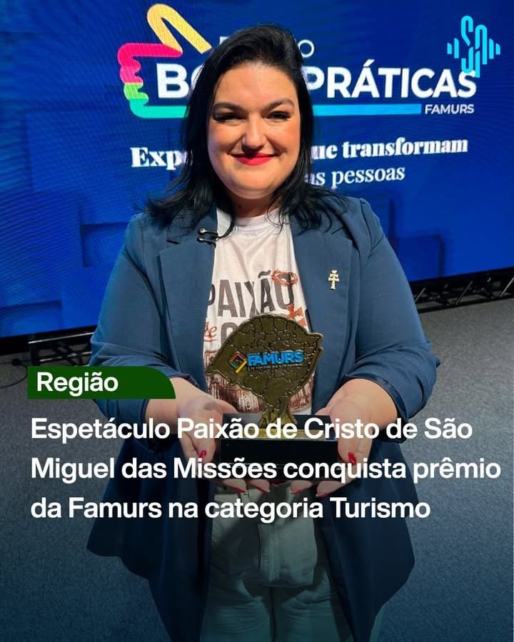O Espetáculo Paixão de Cristo de São Miguel das Missões conquistou o terceiro lugar na categoria Turismo do 8º Prêmio Bo