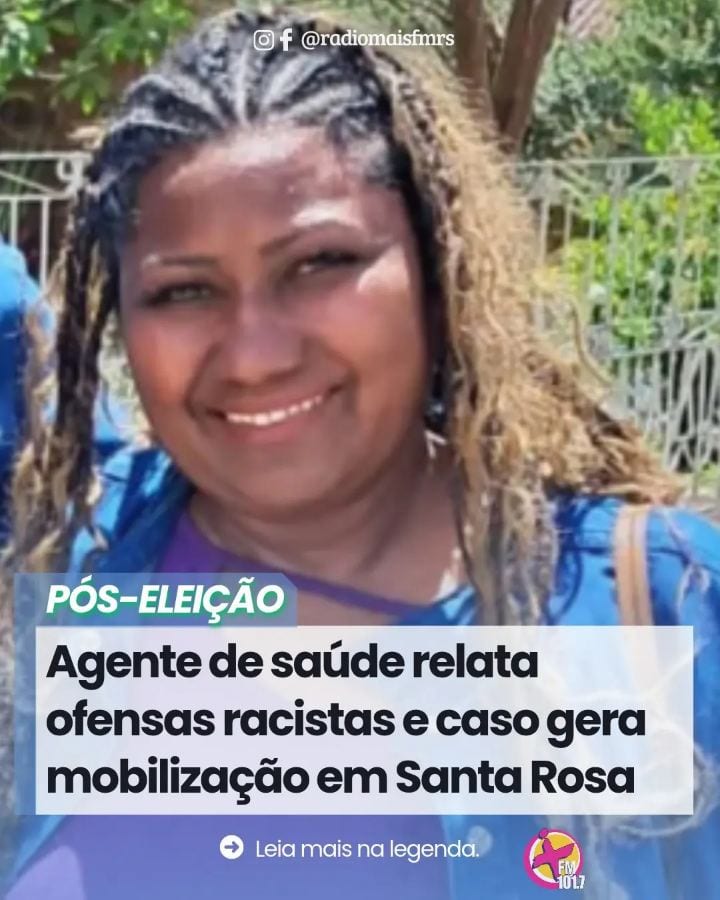 O PT de Santa Rosa manifestou nas redes sociais, repúdio às ofensas de cunho racial relatadas pela suplente de vereadora