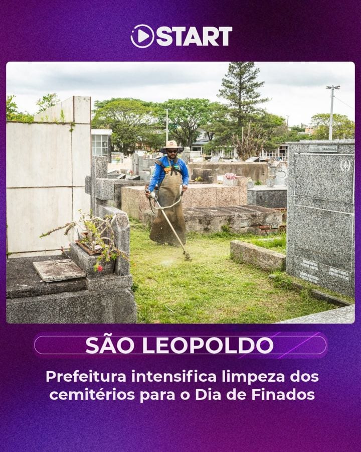 SÃO LEOPOLDO | A Prefeitura de São Leopoldo está realizando serviços de limpeza e manutenção nos cemitérios municipais p