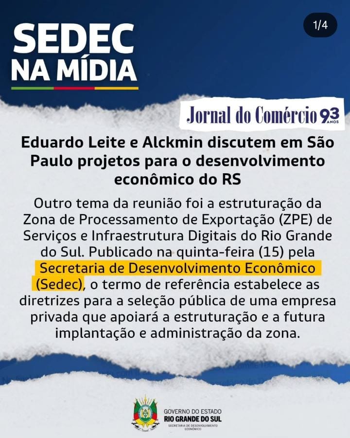 Leite apresenta em SP carteira de R$28 bilhões para desenvolver o RS