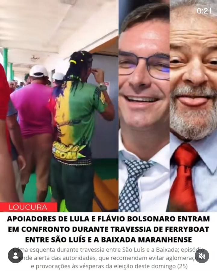 Um confronto envolvendo apoiadores do presidente Luiz Inácio Lula da Silva e do senador Flávio Bolsonaro foi registrado