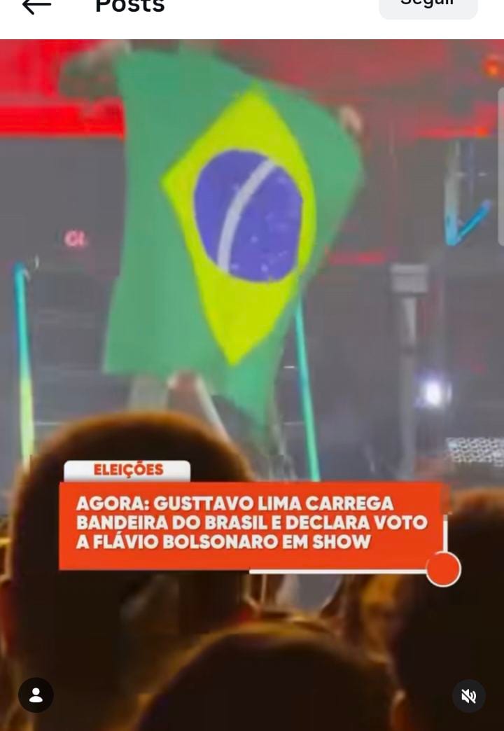 Gusttavo Lima declara apoio a Flávio Bolsonaro em show