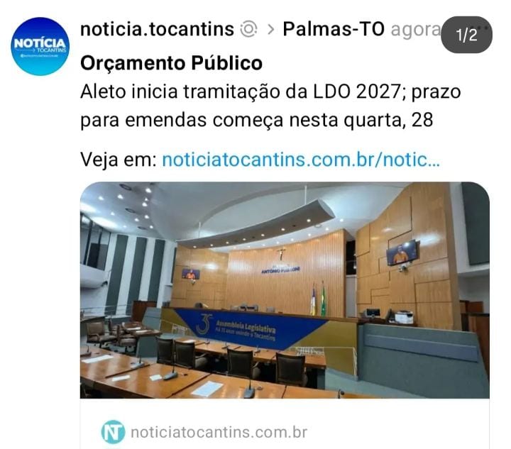 A Assembleia Legislativa do Tocantins (Aleto) deu início, nesta terça-feira, 27, à tramitação do projeto da Lei de Diret