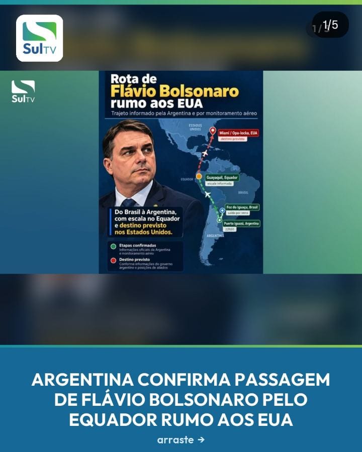 Senador cruzou a fronteira em Foz do Iguaçu e embarcou em avião particular com destino a Guayaquil antes de seguir para