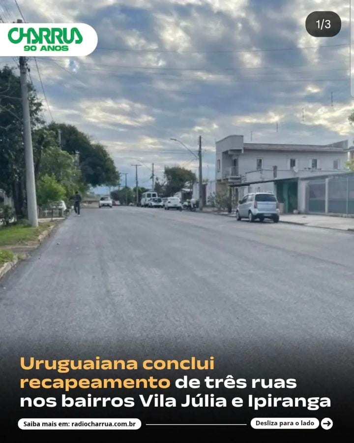 Uruguaiana conclui recapeamento em três vias de Vila Júlia e Ipiranga