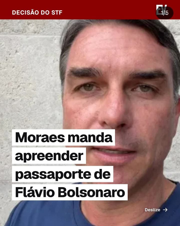 DECISÃO DO STF | Moraes manda apreender passaporte de Flávio Bolsonaro e proíbe senador de deixar o país