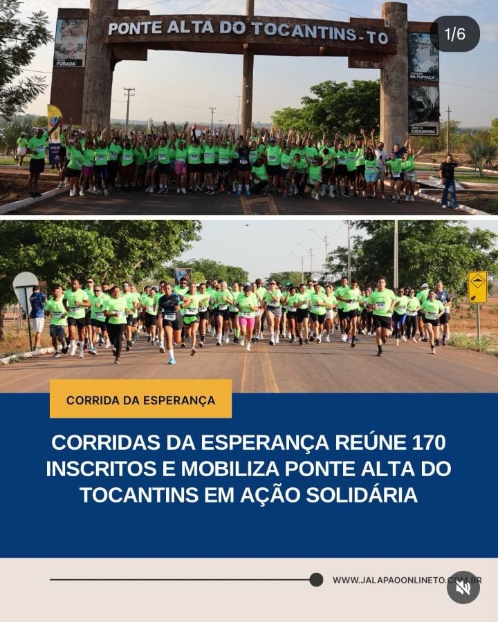 A Corrida da Esperança reuniu 170 inscritos no sábado (24), em Ponte Alta do Tocantins.