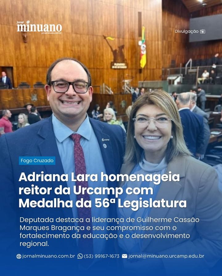 A deputada estadual Adriana Lara, do PL, é a proponente da homenagem que concederá ao reitor da Urcamp, professor doutor