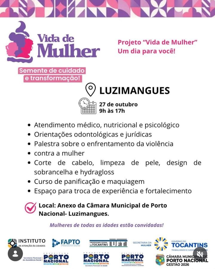 PROJETO “VIDA DE MULHER” EM LUZIMANGUES!