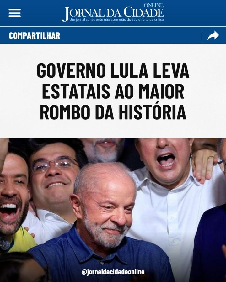 GOVERNO LULA LEVA ESTATAIS AO MAIOR ROMBO DA HISTÓRIA