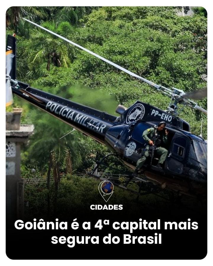 Goiânia é a quarta capital mais segura do Brasil, segundo o Anuário 2026 Cidades Mais Seguras do Brasil, da MySide.