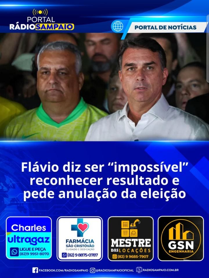 O senador Flávio Bolsonaro (PL-RJ), candidato à Presidência da República derrotado neste domingo (25), criticou a decisã