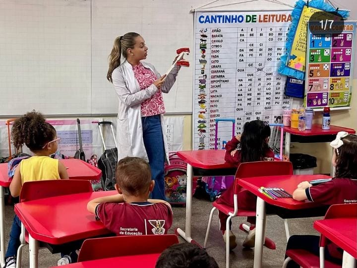 A Prefeitura de Mineiros, por meio da Secretaria Municipal de Saúde, iniciou o projeto Saúde na Escola na Escola Comecin