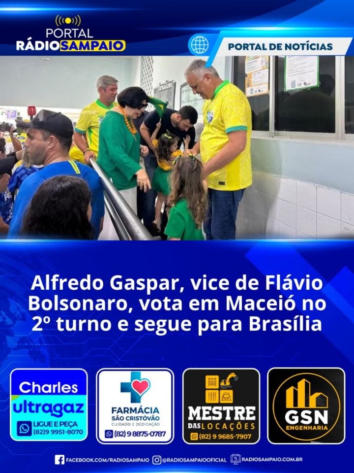 O deputado federal Alfredo Gaspar (PL), candidato a vice-presidente da República na chapa de Flávio Bolsonaro (PL), voto