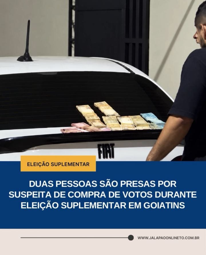 Duas pessoas foram presas neste domingo (25), em Goiatins, no norte do Tocantins, durante uma ocorrência de suspeita de